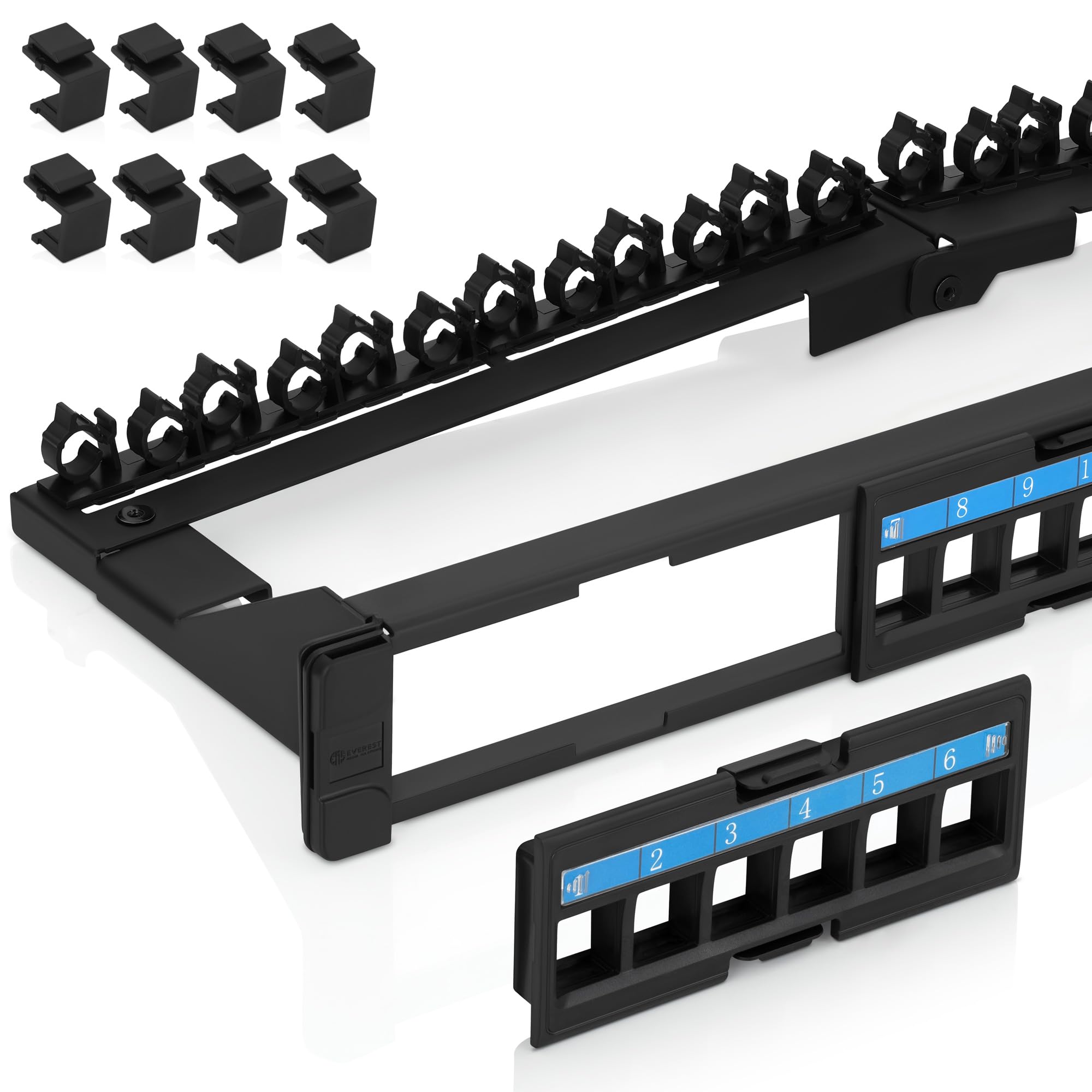 24 Port Foldable Keystone Patch Panel (support bar)
